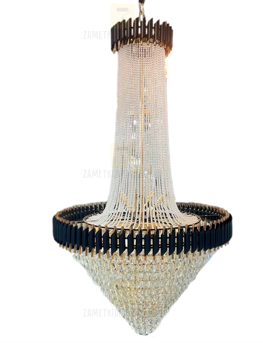 Сан-Жоан-де-лес-Абадесес Люстра каскадная 200см Чёрно - Золотая - фото 8865